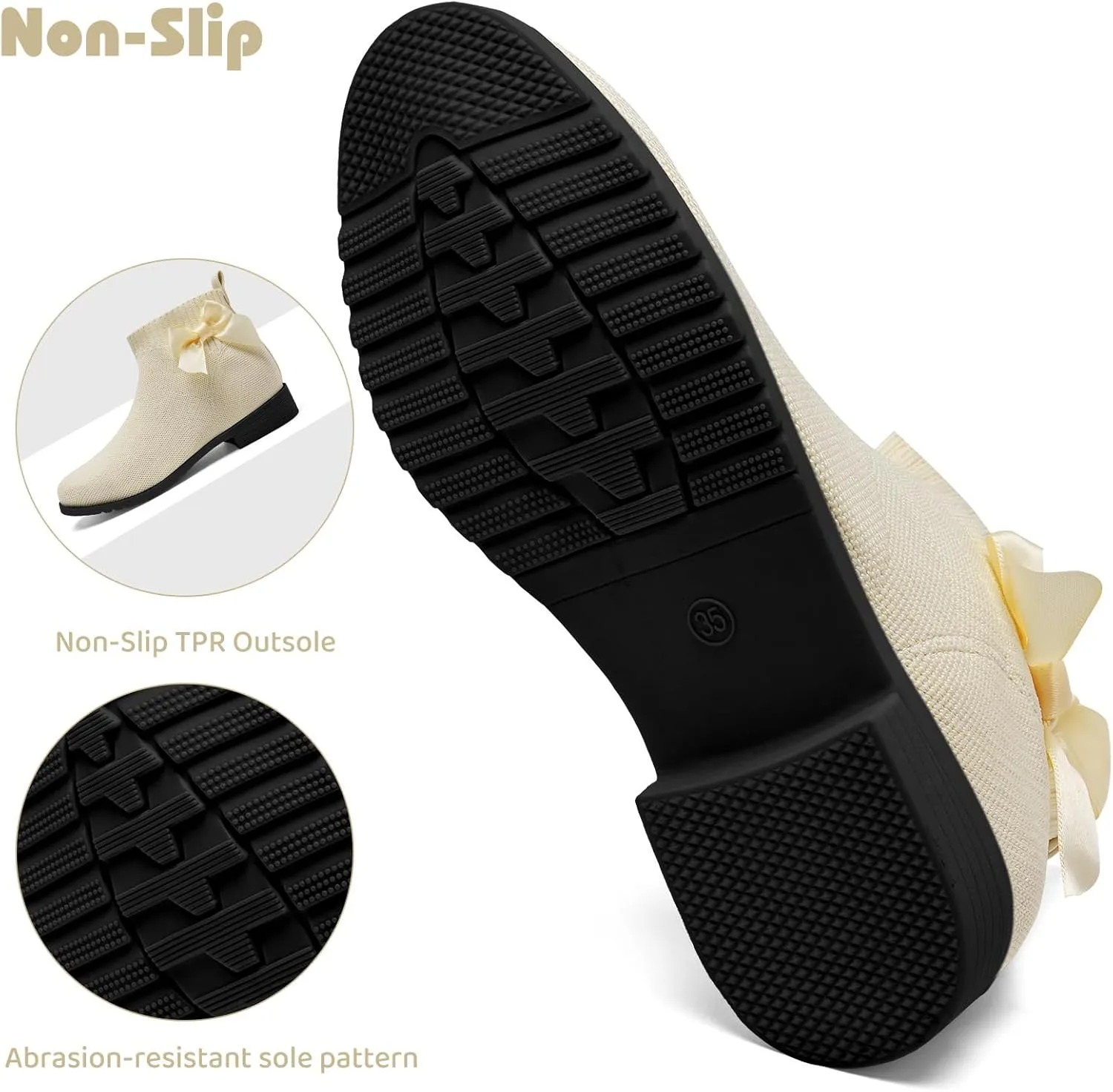 IceUnicorn Girls Chelsea Boots Knit Sock Ankle Boots Slip On Short Booties Girls Low Heel Boots for Little Kid/Big Kid