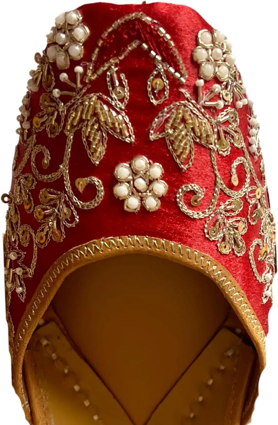 Indian Traditional Flats for Women Dressy Comfortable - Phulkari Khussa, Handmade Punjabi Jutti Ethnic Moajris for Casual & Festive Occasions