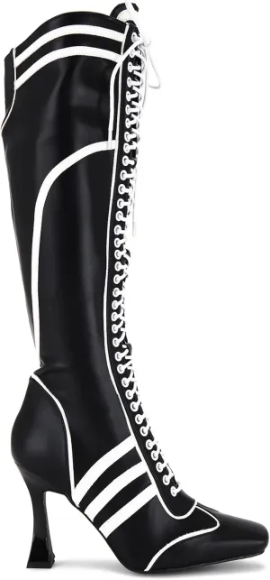 Knee High Boots Women Stiletto Heel Tall Black Boots Square Toe Side Zipper Fall Shoes