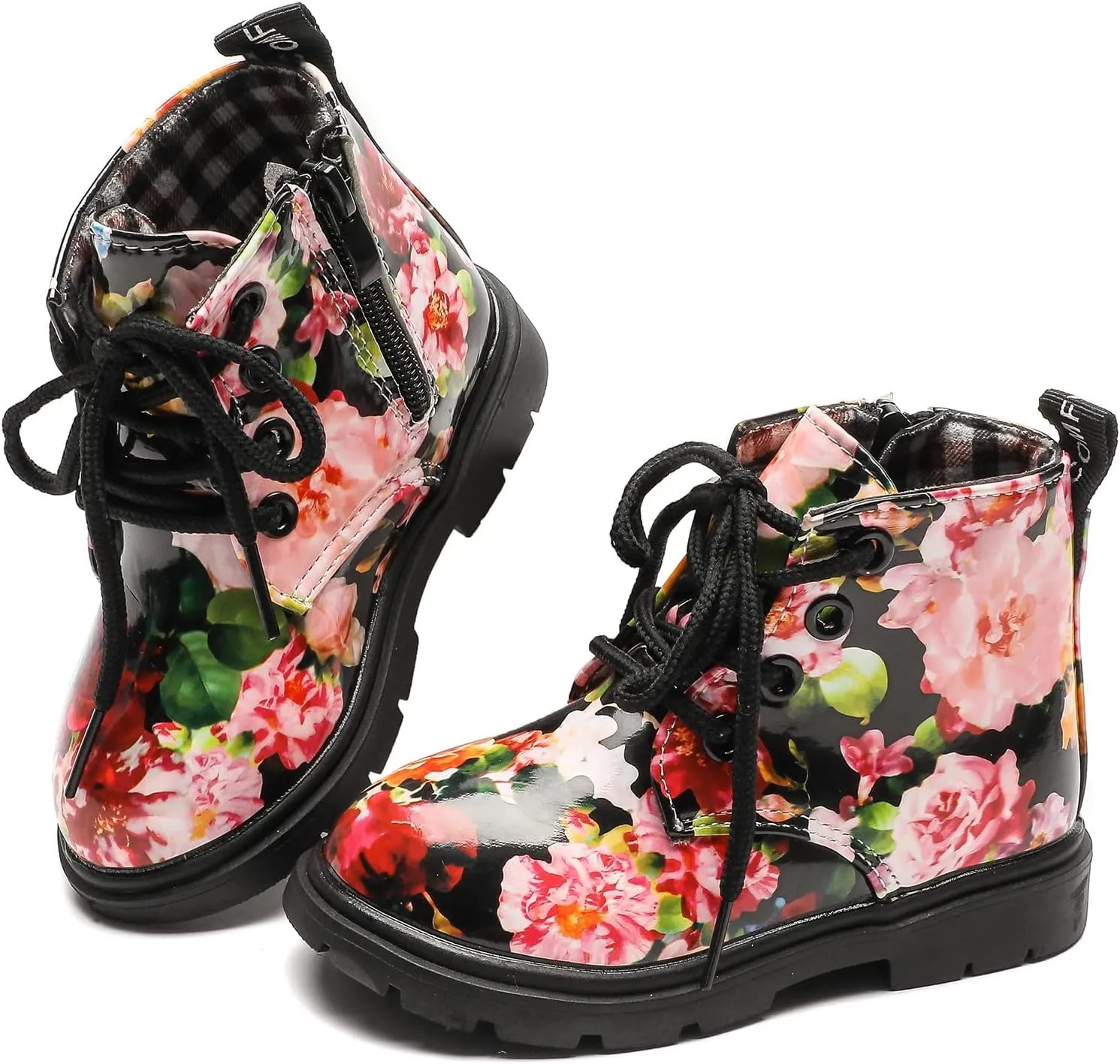 Komfyea Toddler Boots Boy's Girl's Cute Ankle Side Zipper Combat Boots
