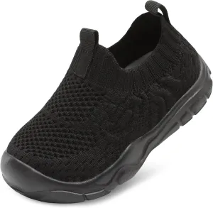 L-RUN Toddler Shoes Barefoot Kids Sneakers Wide Toe Box Boys Girls Tennis Shoes Lightweight Baby Walking Shoes Slip on Shoes