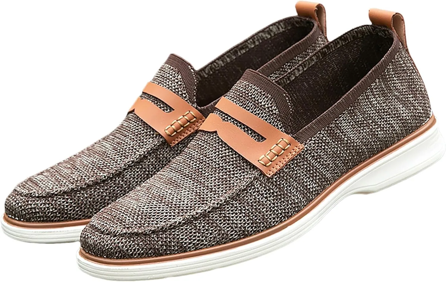 Leisure Men Four Seasons Mesh Non Slip Flat Round Toe Breathable Slip On Lazy Leisure Shoes for Men Casual No Shoelace Men's
