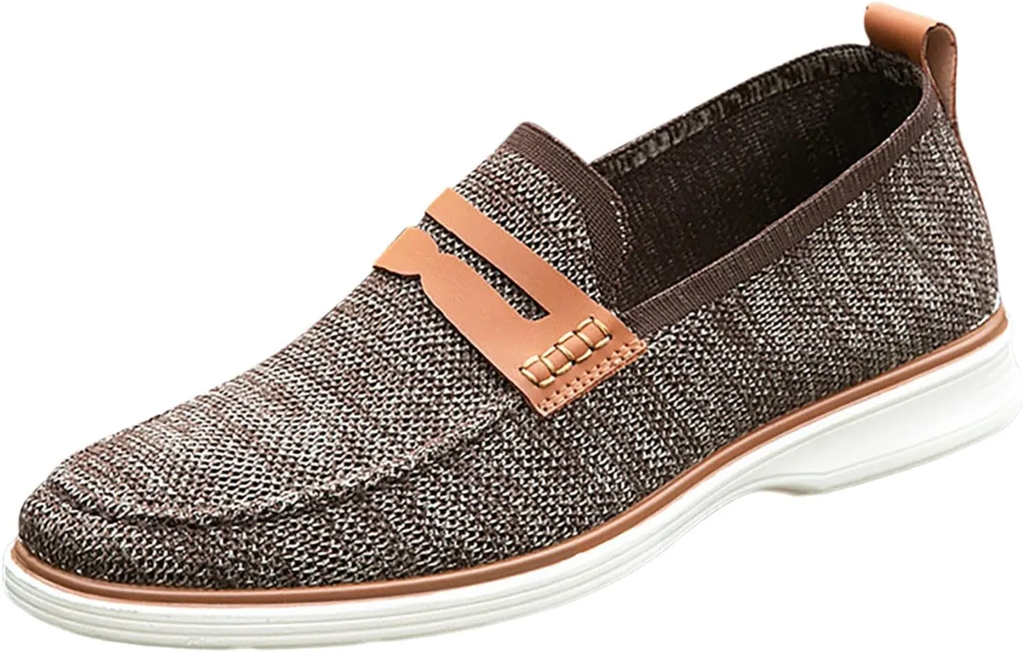 Leisure Men Four Seasons Mesh Non Slip Flat Round Toe Breathable Slip On Lazy Leisure Shoes for Men Casual No Shoelace Men's