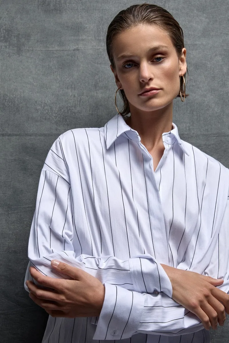 Mela Purdie Relaxed Mid Shirt Pinstripe 8460