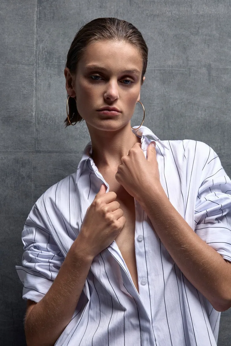 Mela Purdie Relaxed Mid Shirt Pinstripe 8460