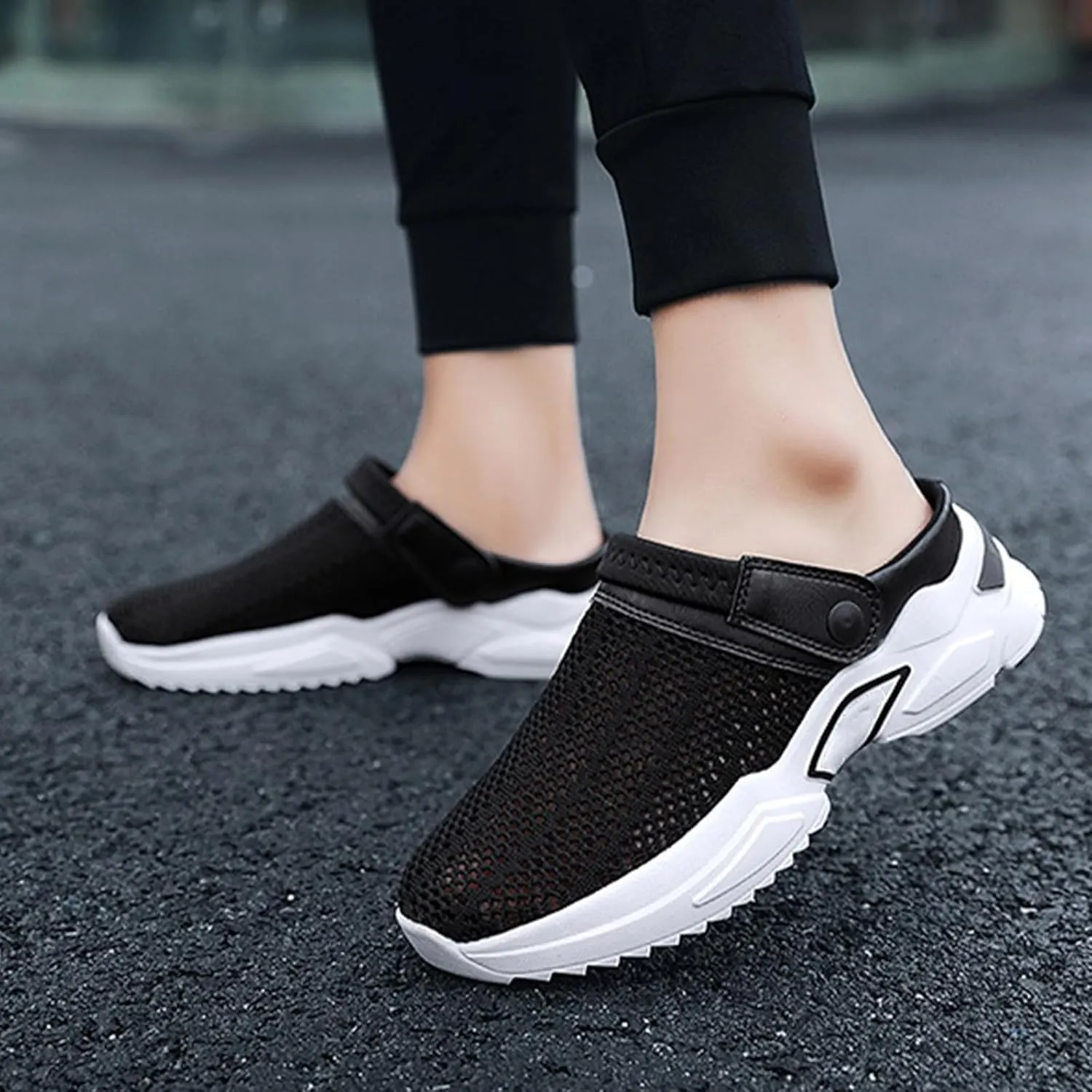 Men's Orthopedic Hollow-Out Summer Sandals,Walking Shoes Breathable with Arch Support Knit Mesh Beach Sandals