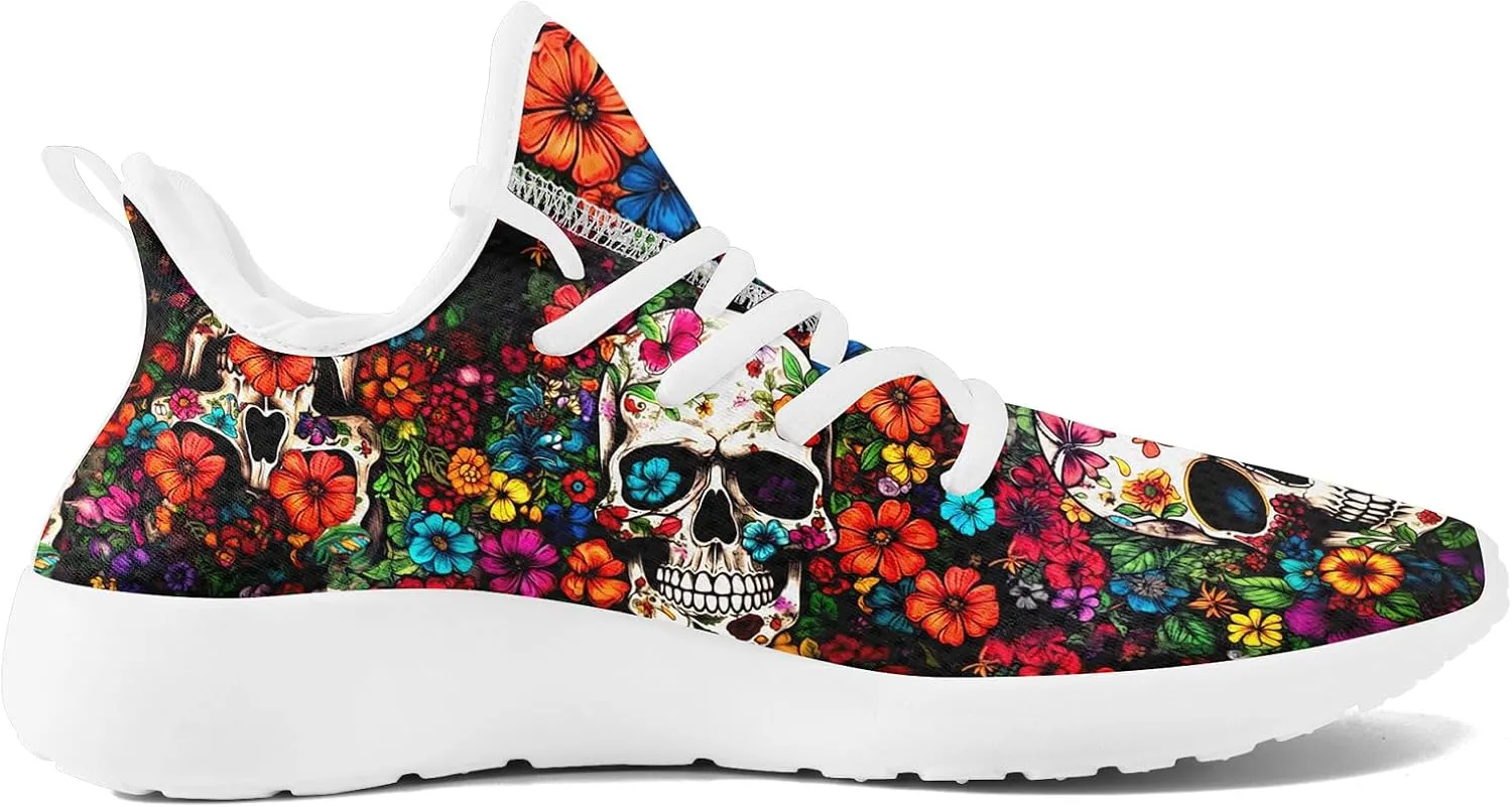 Men's Skull Walking Running Shoes Cushion Fashion Sneakers Lightweight Breathable Athletic Sports Tennis Shoes