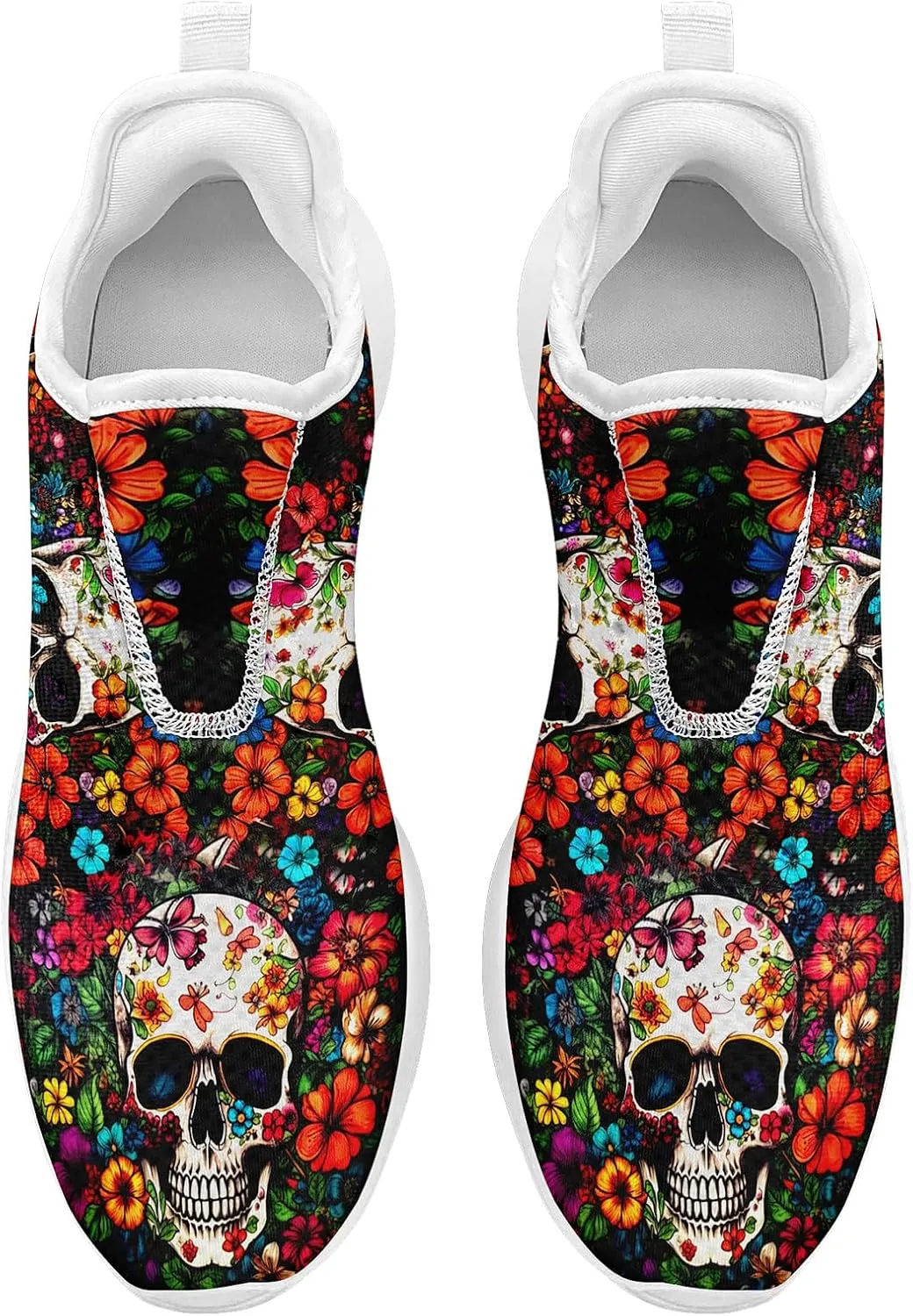 Men's Skull Walking Running Shoes Cushion Fashion Sneakers Lightweight Breathable Athletic Sports Tennis Shoes