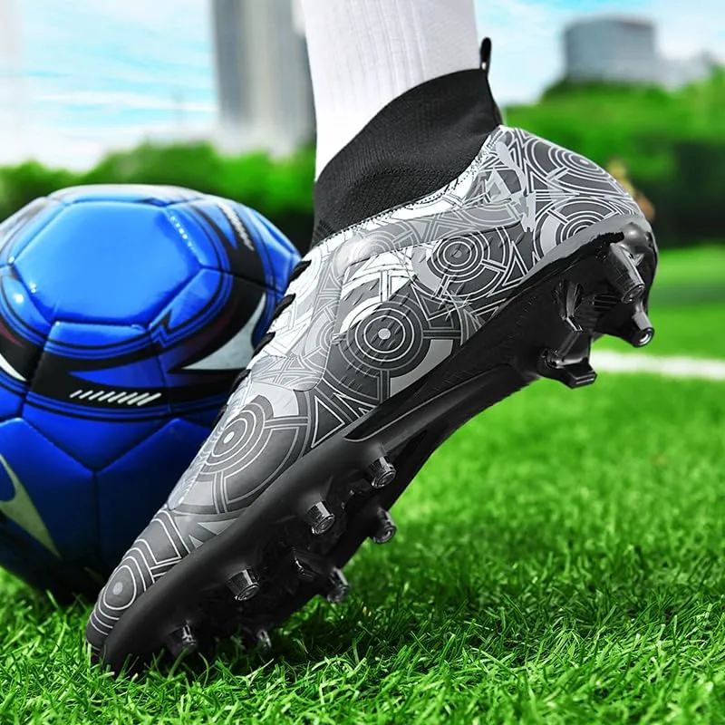 Men's Soccer Cleats Football Shoes High-Tops Non-Slip Spikes Indoor Outdoor Firm Ground TurfSports Athletic Combat Boots
