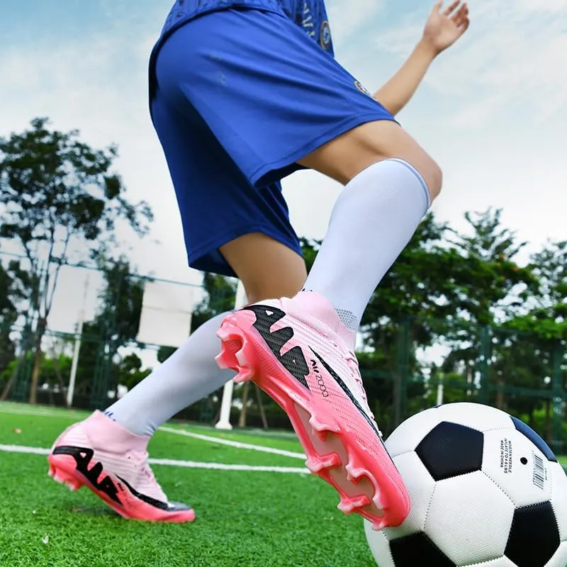 Men's Soccer Cleats Football Shoes High-Tops Non-Slip Spikes Indoor Outdoor Firm Ground TurfSports Athletic Combat Boots