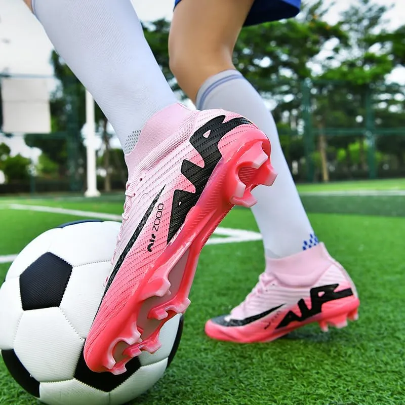 Men's Soccer Cleats Football Shoes High-Tops Non-Slip Spikes Indoor Outdoor Firm Ground TurfSports Athletic Combat Boots