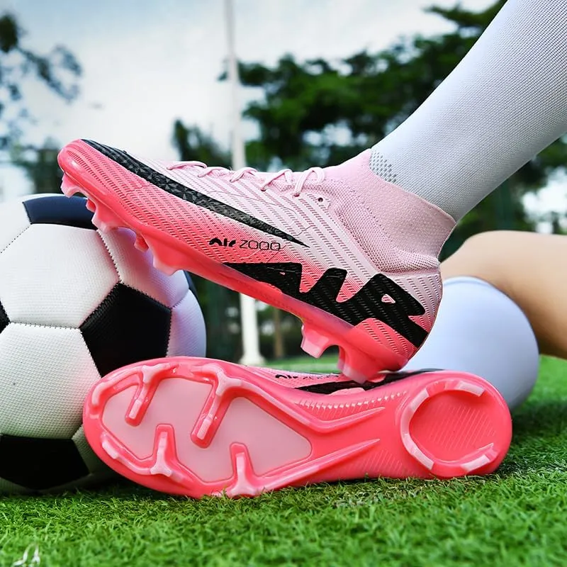 Men's Soccer Cleats Football Shoes High-Tops Non-Slip Spikes Indoor Outdoor Firm Ground TurfSports Athletic Combat Boots