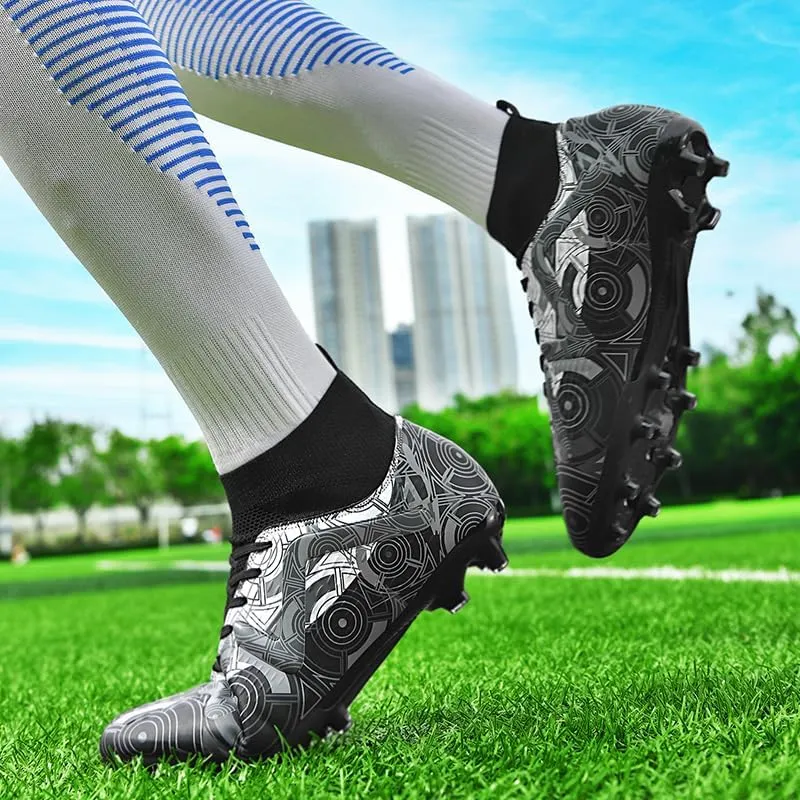 Men's Soccer Cleats Football Shoes High-Tops Non-Slip Spikes Indoor Outdoor Firm Ground TurfSports Athletic Combat Boots