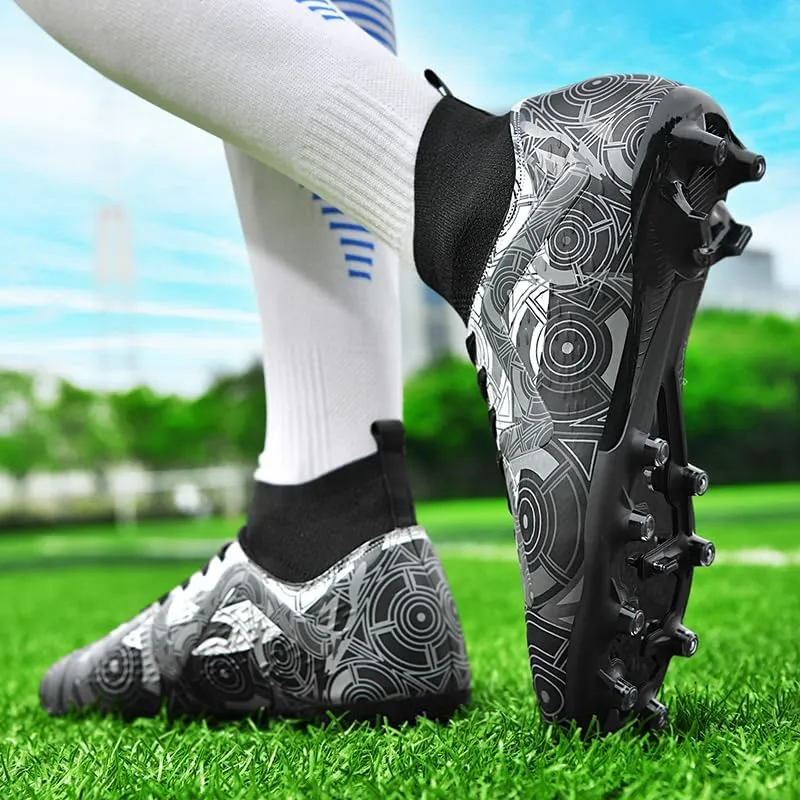 Men's Soccer Cleats Football Shoes High-Tops Non-Slip Spikes Indoor Outdoor Firm Ground TurfSports Athletic Combat Boots