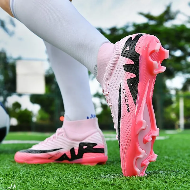 Men's Soccer Cleats Football Shoes High-Tops Non-Slip Spikes Indoor Outdoor Firm Ground TurfSports Athletic Combat Boots