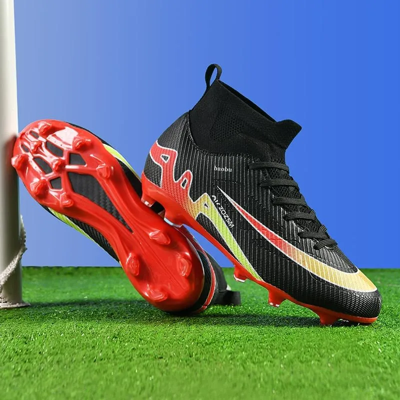 Men's Soccer Shoes High-Top Soccer Cleats AG FG TF Football Boots Outdoor Indoor Breathable Athletic Professional Spikes Youth Boys Football Shoes