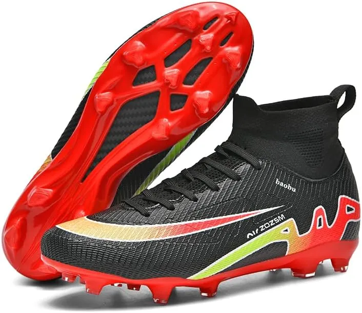 Men's Soccer Shoes High-Top Soccer Cleats AG FG TF Football Boots Outdoor Indoor Breathable Athletic Professional Spikes Youth Boys Football Shoes