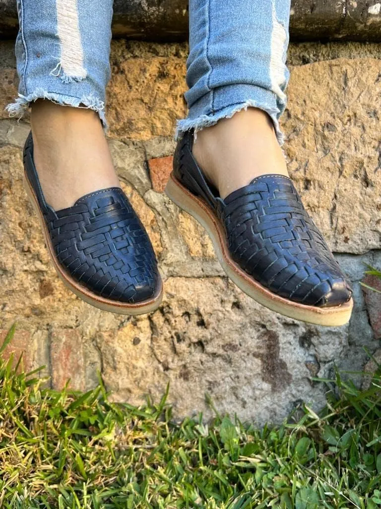 Mexico en la Piel Leather Huarache Sandals. Comfortable Flats For Woman.