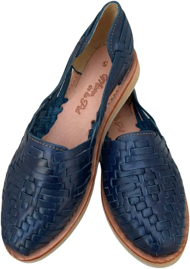 Mexico en la Piel Leather Huarache Sandals. Comfortable Flats For Woman.