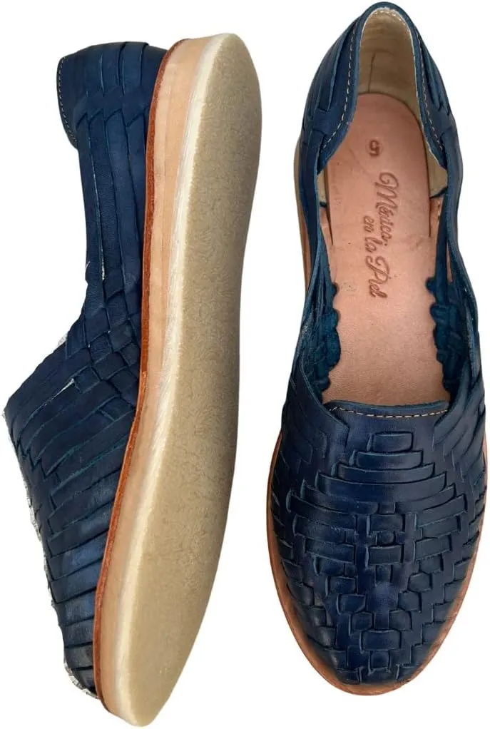 Mexico en la Piel Leather Huarache Sandals. Comfortable Flats For Woman.