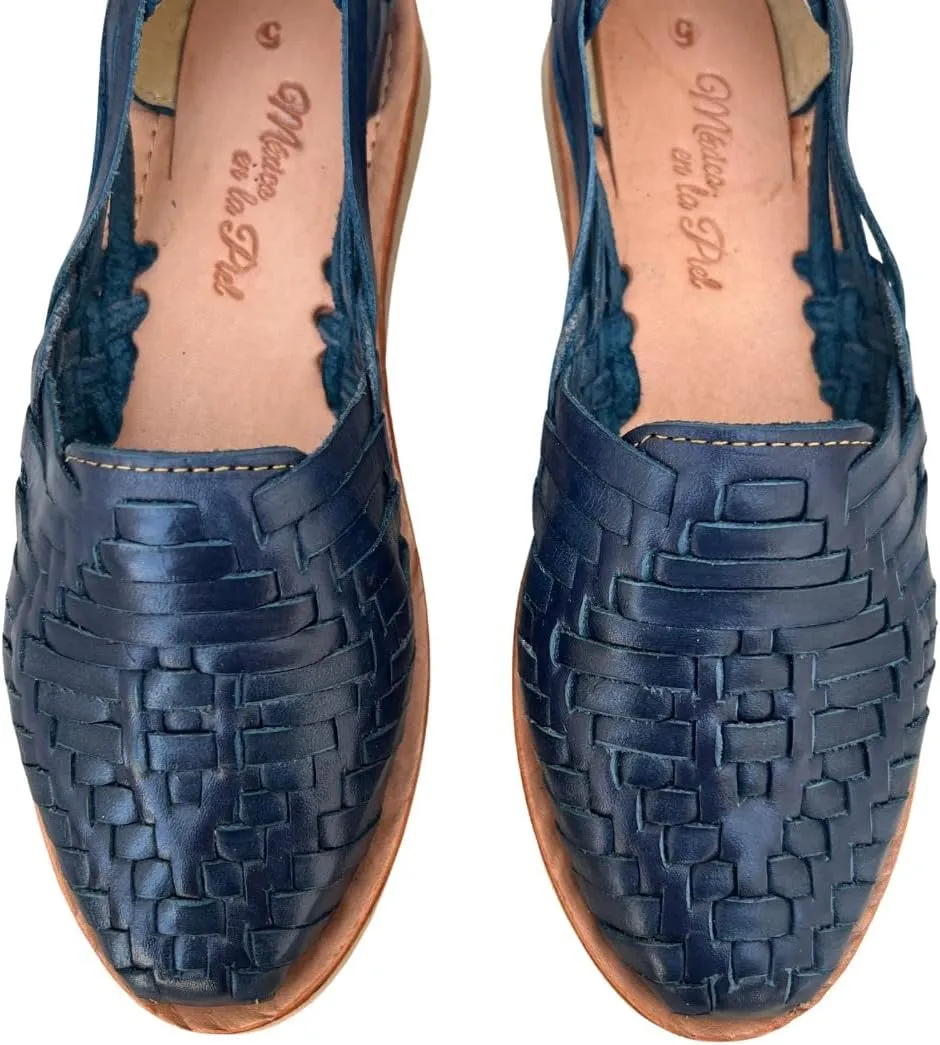 Mexico en la Piel Leather Huarache Sandals. Comfortable Flats For Woman.