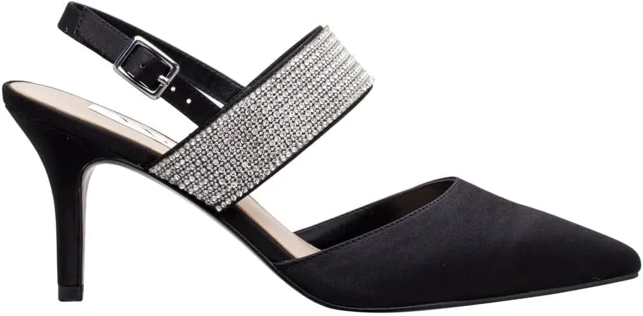 NINA Tenille - Women's Heeled Sandals Shoes - Crystal Pointed-Toe Mid-Heel Dress Pump - Elegant and Comfortable Women's Shoes - Casual and Dress