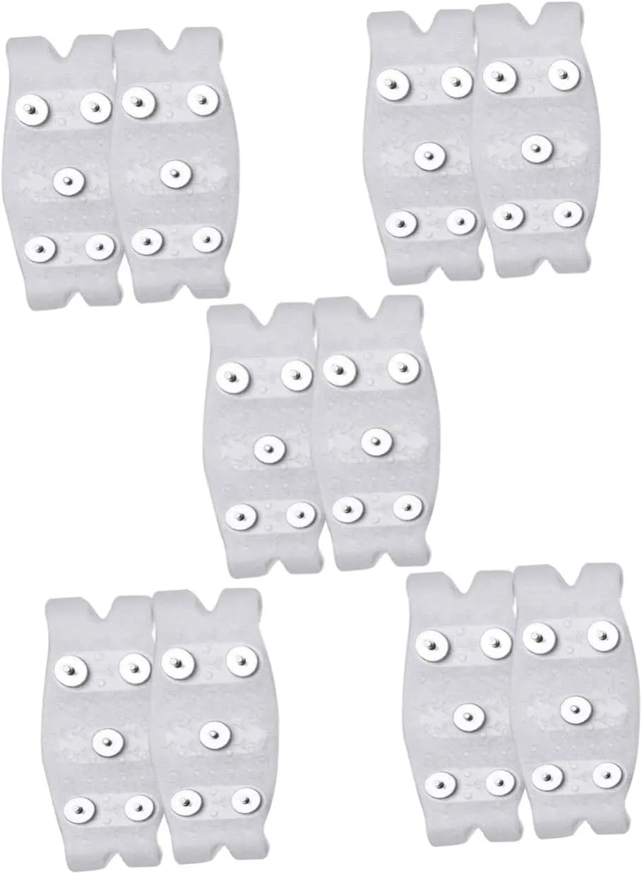 NOLITOY 10 Pcs Snow Boots Cover Crampons Traction Boots Snow Cleats Hiking Spikes Non Slip Shoe Cover Boot Grips Anti-Fall Manganese Steel Nail TPE Elastic Silicone Travel Anti-Slip Clip