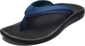 OLUKAI Ohana Women's Beach Sandals, Water Resistant Flip Flops, Arch Support & Comfort Fit, Lightweight & Durable, Enhanced Grip & Traction, Blueberry/Black, 6