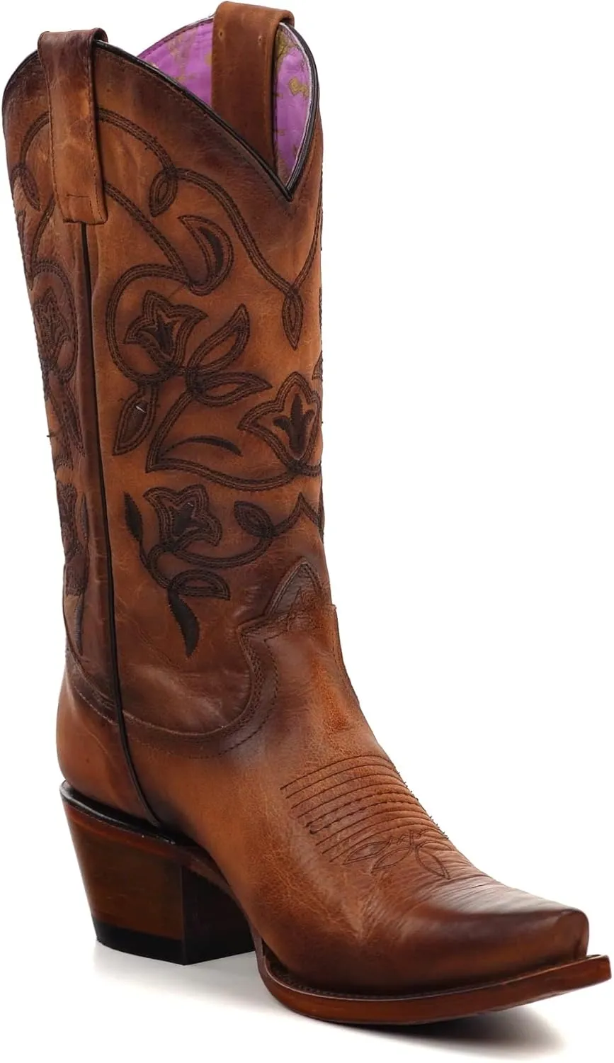 PENDLETON Women's Broadmoor Western Boots – Suede Leather with Harding Pattern Embroidery