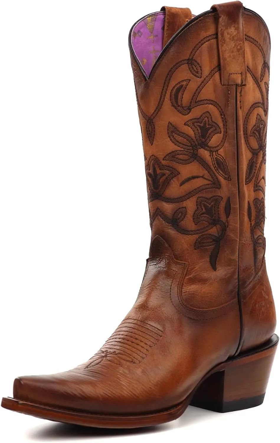 PENDLETON Women's Broadmoor Western Boots – Suede Leather with Harding Pattern Embroidery