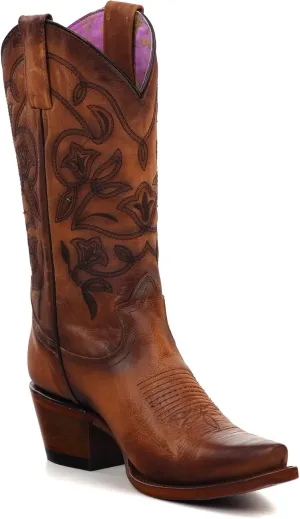 PENDLETON Women's Broadmoor Western Boots – Suede Leather with Harding Pattern Embroidery