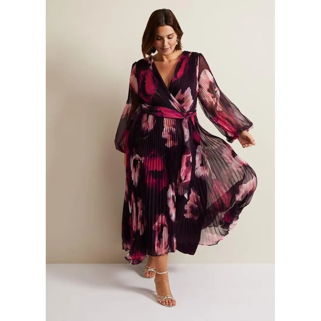 Phase Eight Isadora Pleated Dress - Multi Coloured