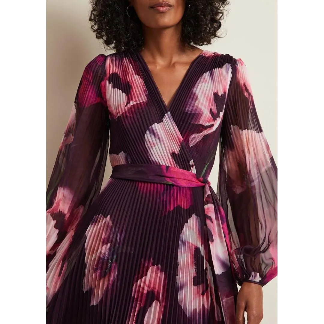 Phase Eight Isadora Pleated Dress - Multi Coloured