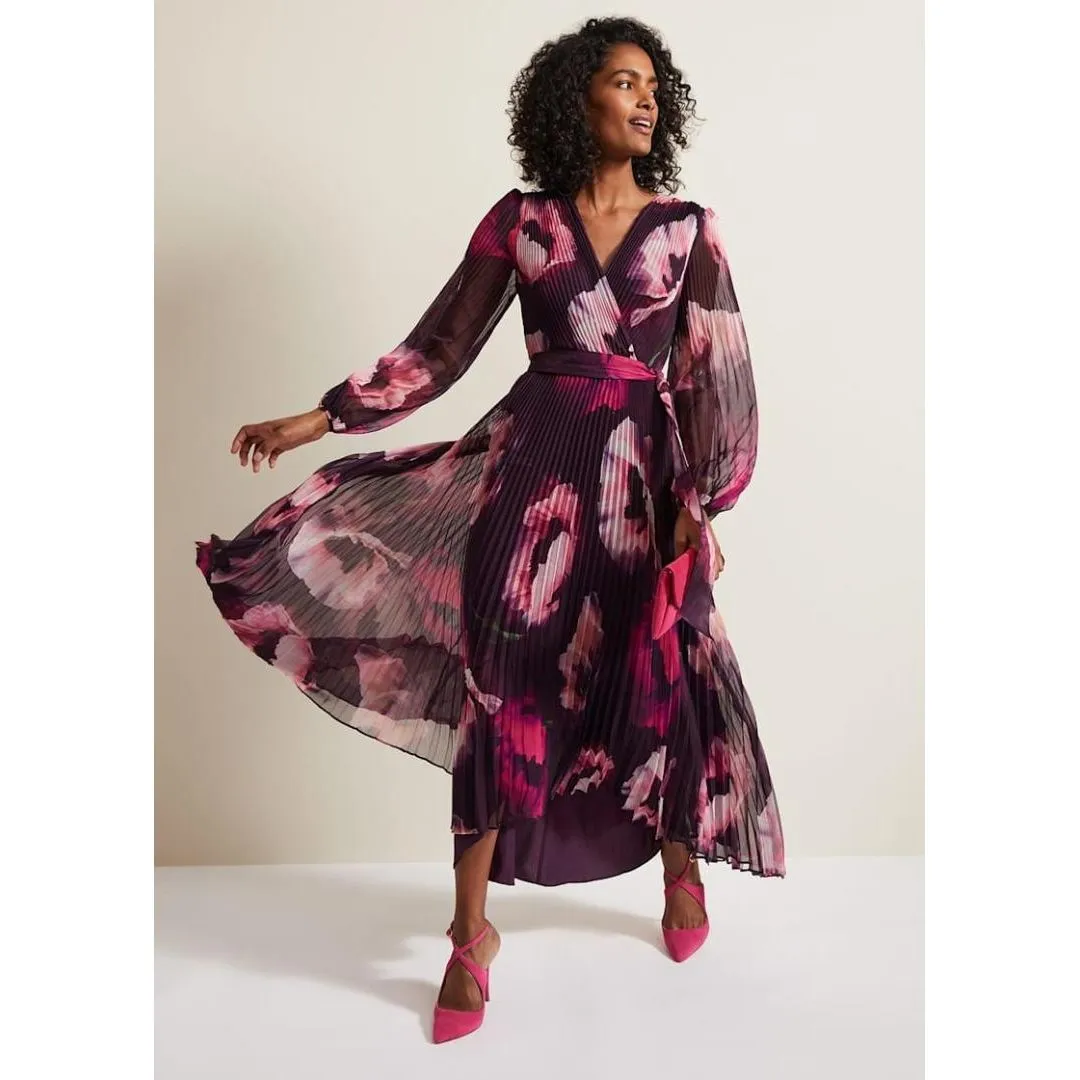 Phase Eight Isadora Pleated Dress - Multi Coloured