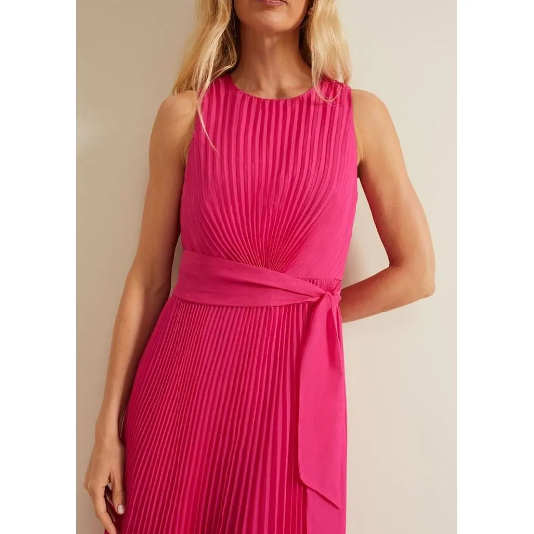 Phase Eight Simara Pleat Dress - Pink
