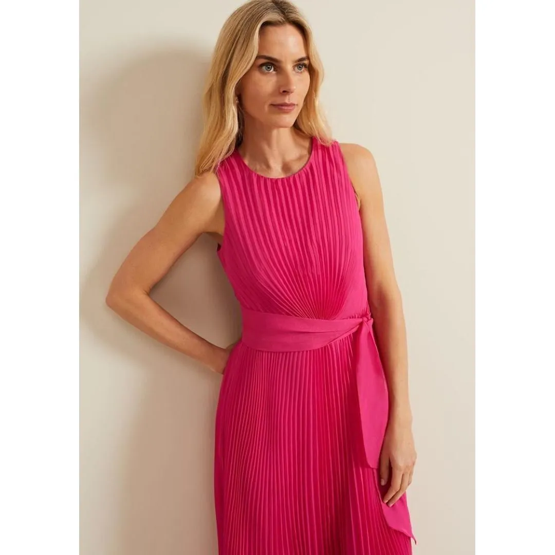 Phase Eight Simara Pleat Dress - Pink