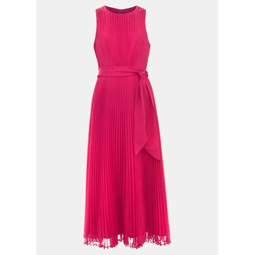 Phase Eight Simara Pleat Dress - Pink