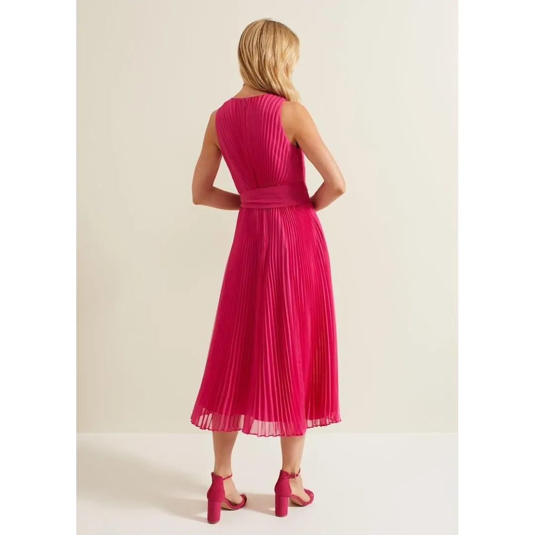 Phase Eight Simara Pleat Dress - Pink