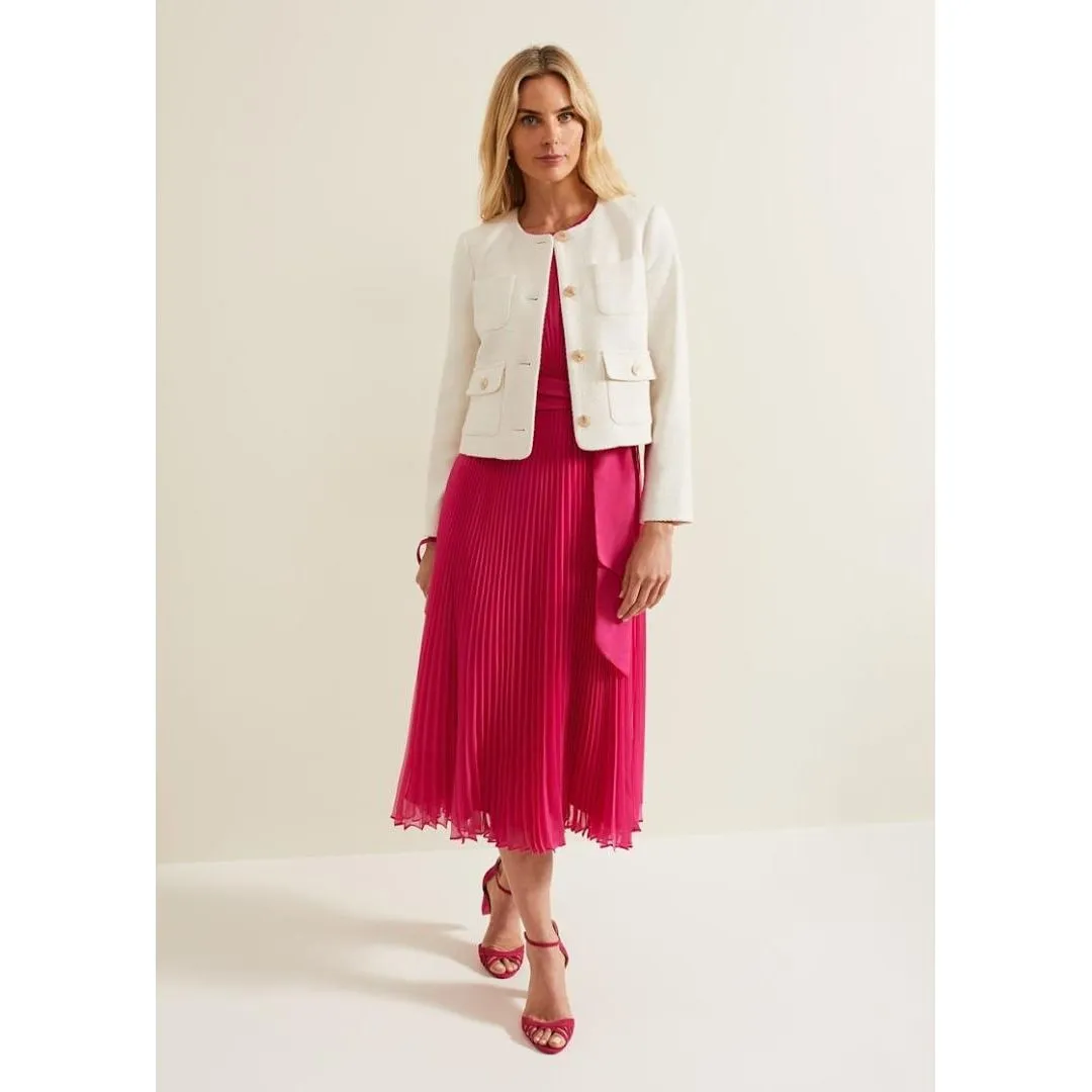 Phase Eight Simara Pleat Dress - Pink