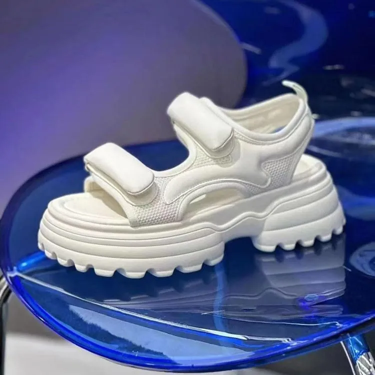 Platform casual sandals female student 2023 summer new versatile fit closely muffin sports large size beach women's shoes,Wear-resistant and lightweight, skin-friendly