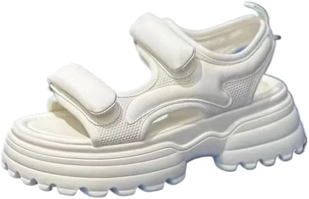 Platform casual sandals female student 2023 summer new versatile fit closely muffin sports large size beach women's shoes,Wear-resistant and lightweight, skin-friendly