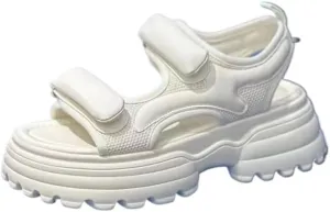 Platform casual sandals female student 2023 summer new versatile fit closely muffin sports large size beach women's shoes,Wear-resistant and lightweight, skin-friendly