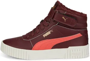 Puma - Kids Carina 2.0 Mid WTR Shoes, Size: 5 M US Big Kid, Color: Aubergine/Salmon/Puma Team Gold