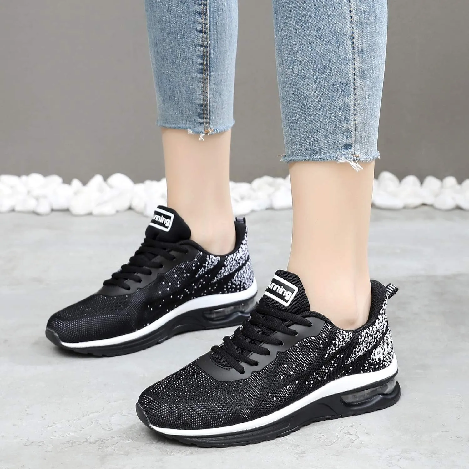 QAUPPE Womens Fashion Lightweight Air Sports Walking Sneakers Breathable Gym Jogging Running Tennis Shoes US 5.5-11 B(M)…