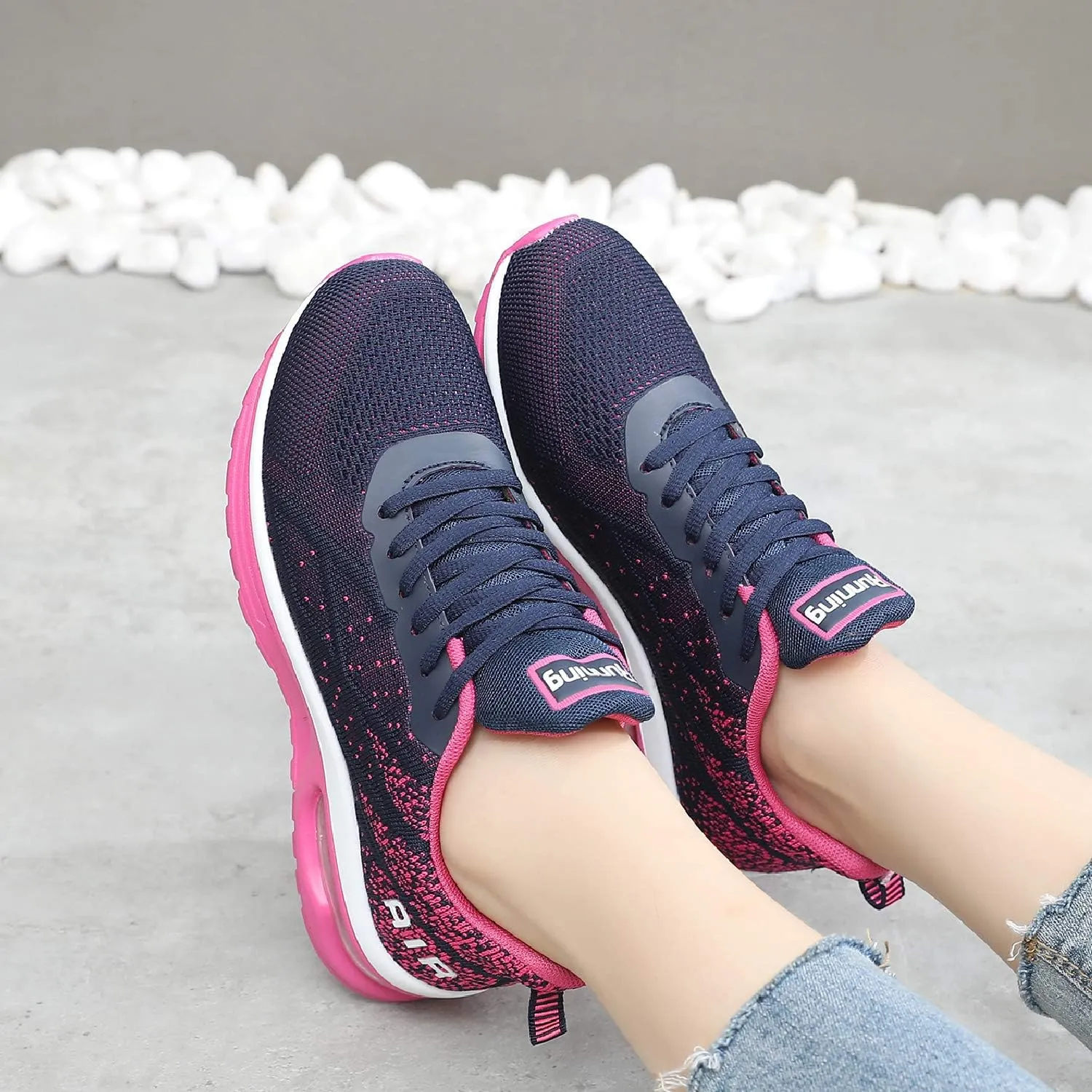 QAUPPE Womens Fashion Lightweight Air Sports Walking Sneakers Breathable Gym Jogging Running Tennis Shoes US 5.5-11 B(M)…