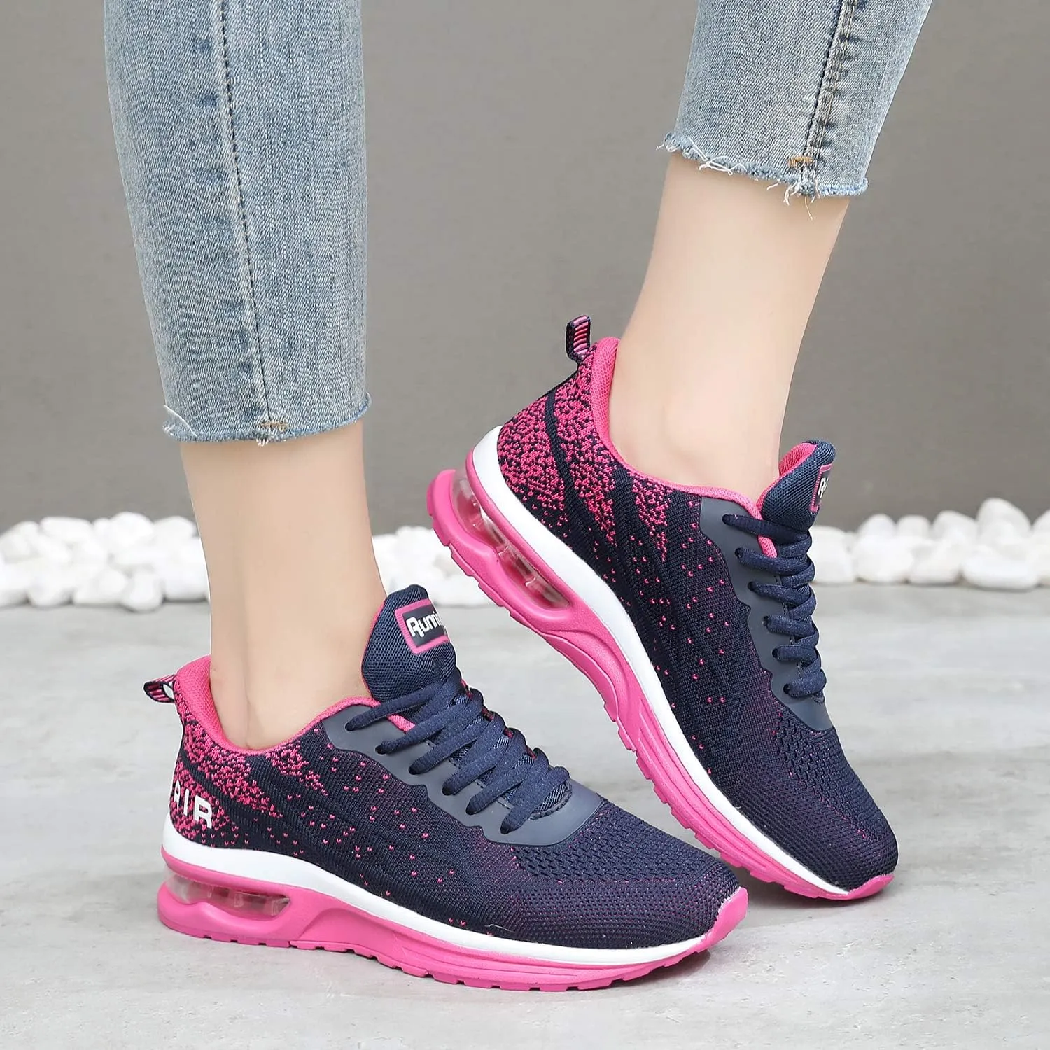 QAUPPE Womens Fashion Lightweight Air Sports Walking Sneakers Breathable Gym Jogging Running Tennis Shoes US 5.5-11 B(M)…