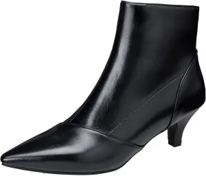 SHEMEE Fashion Womens Kitten Heels Ankle Boots Sexy Pointy Toe Booties Mid Heels Zipper Work Party Dress Shoes