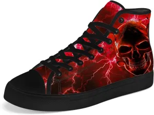 Skull High Top Canvas Shoes Gothic High Top Sneakers Lace Up Casual Shoes Gifts for Men Women