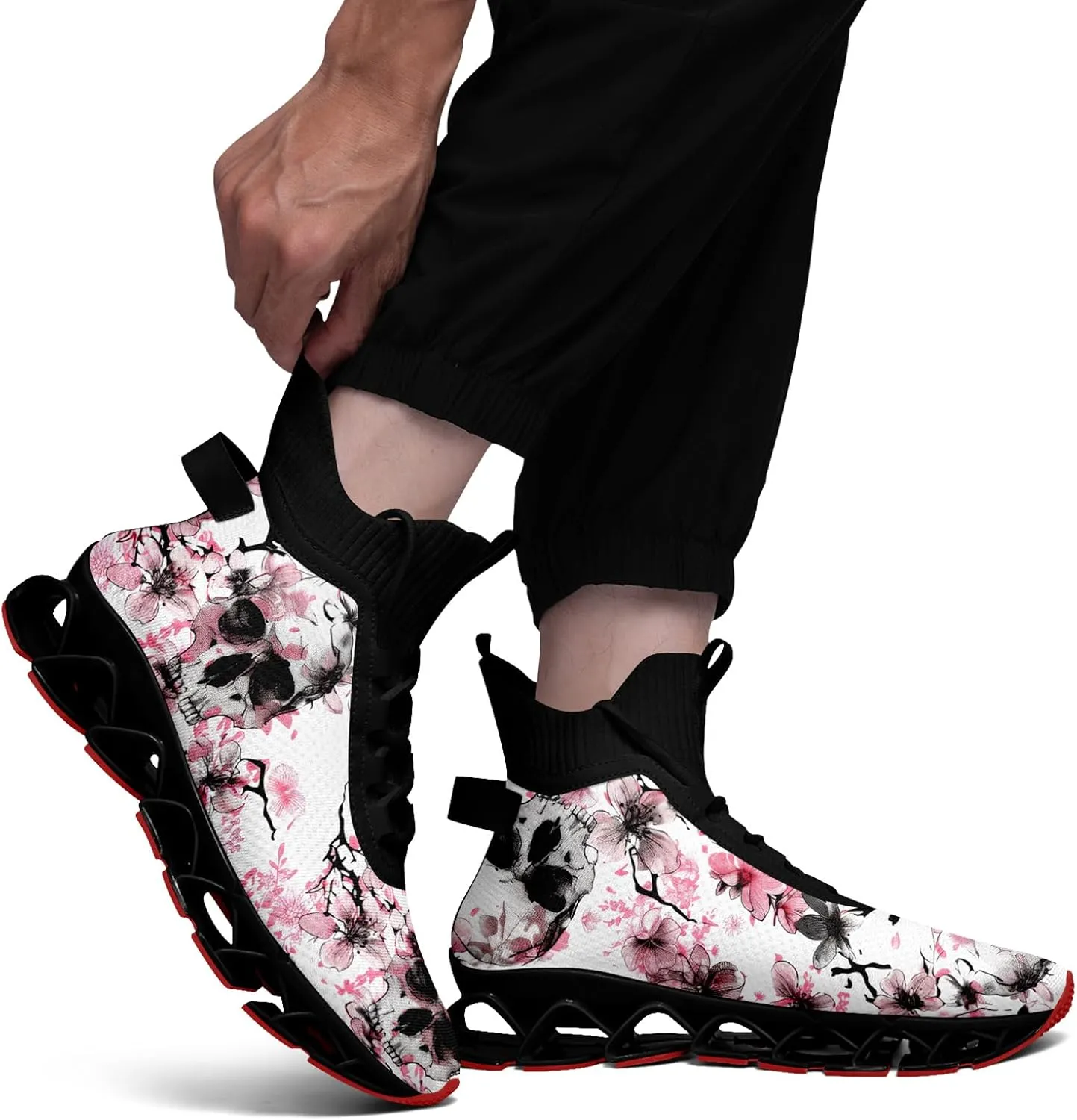 Skull Running Shoes Fashion Sneakers Gothic Lightweight Athletic Walking Tennis Sports Shoes for Men Women