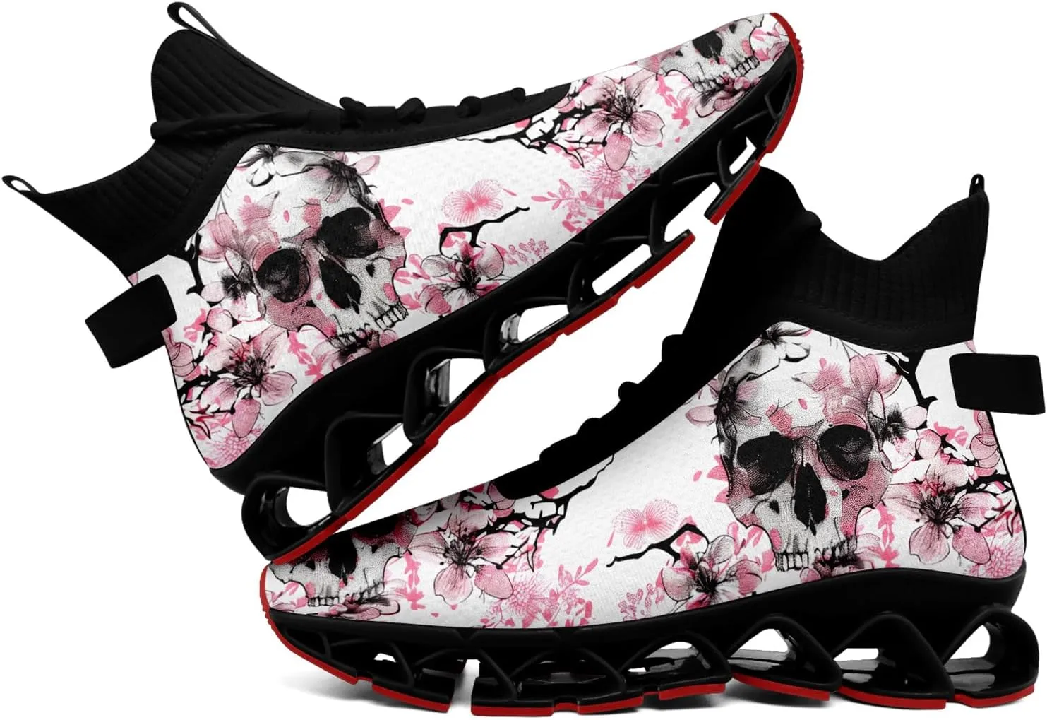 Skull Running Shoes Fashion Sneakers Gothic Lightweight Athletic Walking Tennis Sports Shoes for Men Women